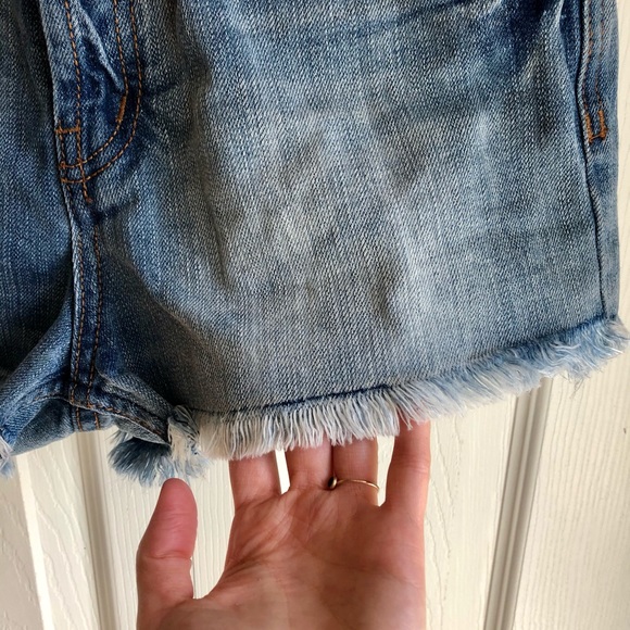 Free People High Rise Raw Hem Jean Shorts - Picture 9 of 14